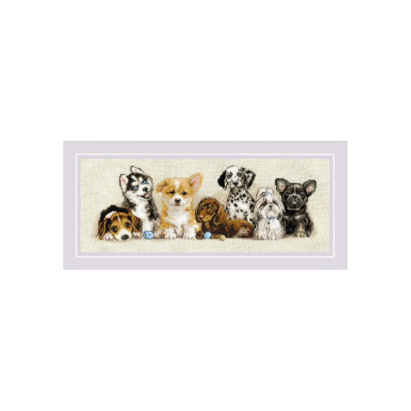 Cross stitch kit "Puppies" 40x15 SR2221