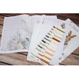 Skaičiuojamo kryžminio dygsnio rinkinys "The Bunny's Surprise" 10x14cm SB1409