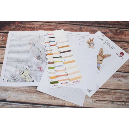 Набор для вышивания крестом "Счастливый кролик" 10x14см SB1410