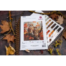 Counted Cross Stitch Kit "The Owls Family" 27x29cm SBU5045