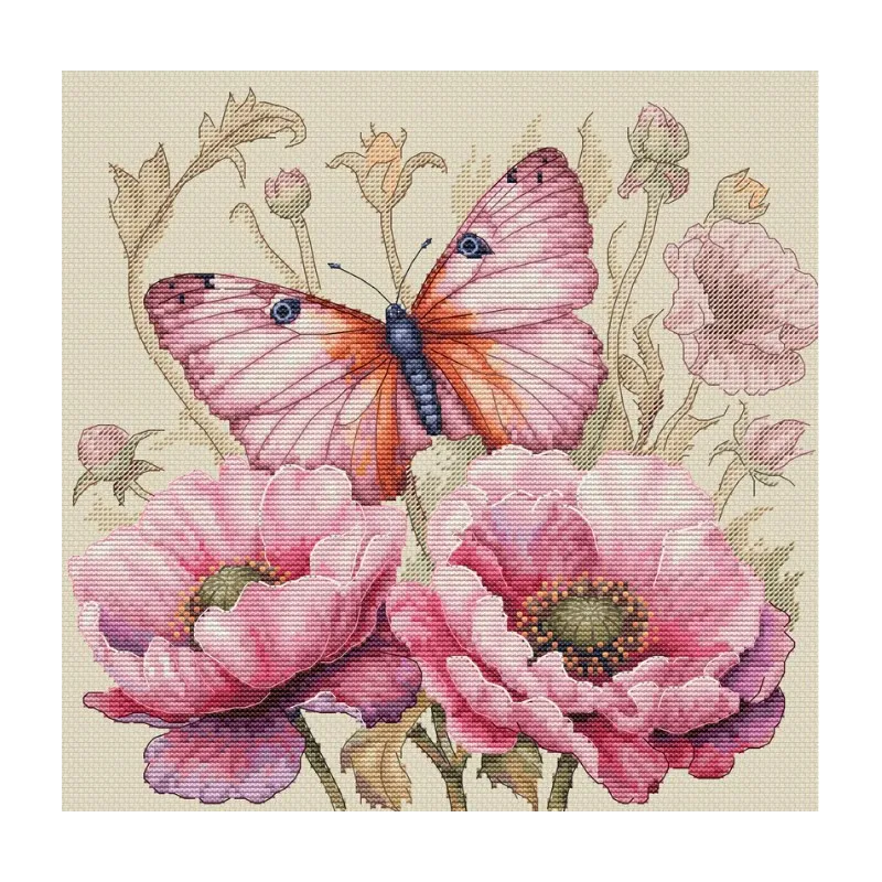 (D) Набор для вышивания крестиком "Dream Nature" 24x23cm SB7032