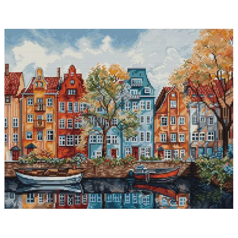 Kit au point de croix compté "Copenhague" 30x24cm SBU5046