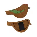 Wooden needle case. Bird green KF056/110-2