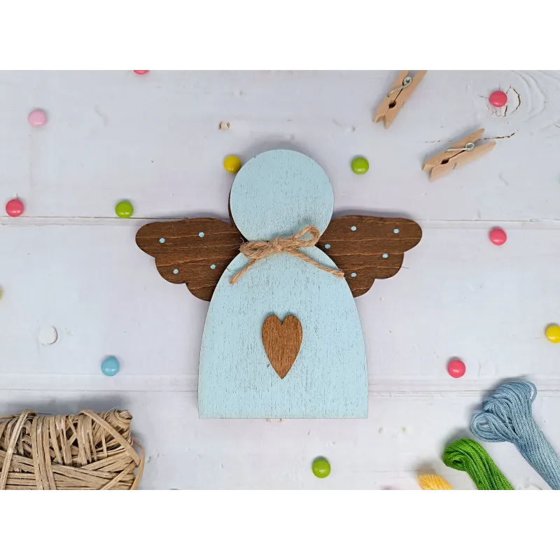 Деревянный ящик для бусин. Голубой ангел KF027/100B