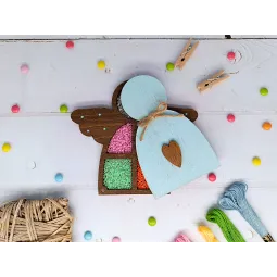 Деревянный ящик для бусин. Голубой ангел KF027/100B