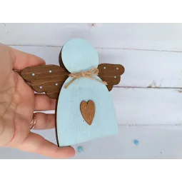 Medinė dėžutė karoliukams. Mėlynas angelas KF027/100B