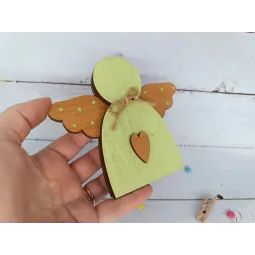 Деревянная коробка для бусин. Зеленый ангел KF027/100G