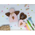 Medinė dėžutė karoliukams. Rožinis angelas KF027/100P