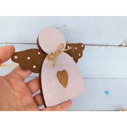 Деревянная коробка для бусин. Розовый ангел KF027/100P