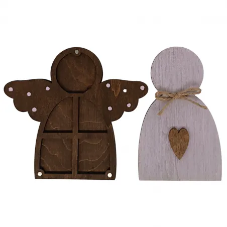 Medinė dėžutė karoliukams. Rožinis angelas KF027/100P