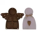 Medinė dėžutė karoliukams. Rožinis angelas KF027/100P