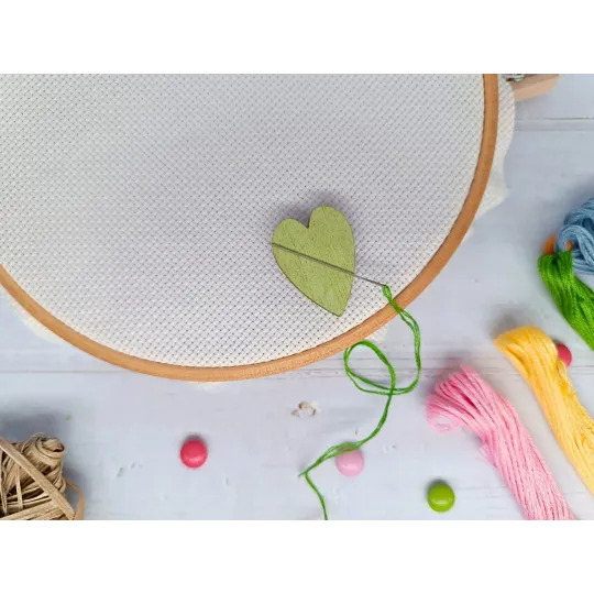 Porte-aiguilles aimanté. Cœur vert KF059/61G