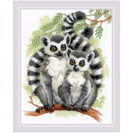 Cross stitch kit "Lemurs" 24x30 SR2196