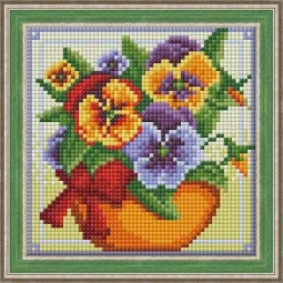 (Discontinued) Diamond painting kit "Heartseases in the potty" AM1636