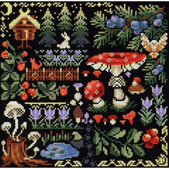 Cross-stitch kit "Sampler. Mysterious forest" SNV-889