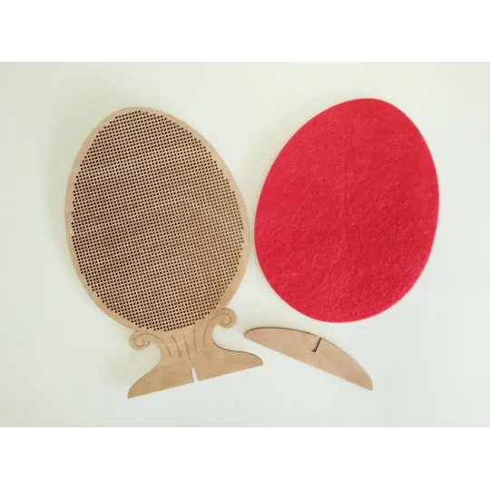 Point de croix sur base en bois « Œuf perlé. Peinture Khokhloma SO-110»