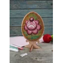 Cross-stich on wooden base "Beaded egg. Gorodets painting" SO-111 (ES)