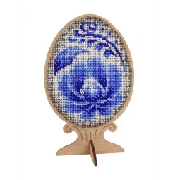 Kreuzstich auf Holzbasis "Perlenbesetztes Ei. Gzhel-Malerei" SO-112