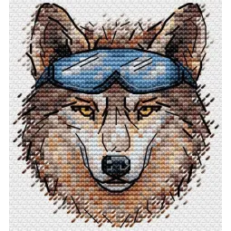 Vandenyje tirpus drobės kryželio siuvinėjimo rinkinys "Brutal Wolf" SV-817