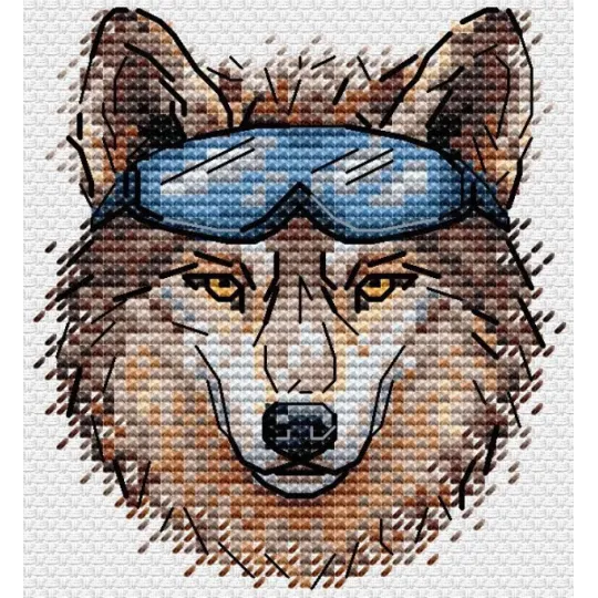 Water-soluble canvas cross-stitch kit "Brutal wolf" SV-817