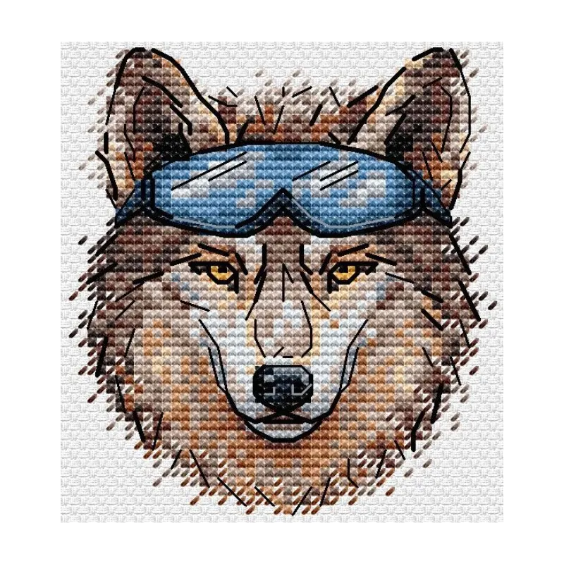 Набор для вышивания крестом на водорастворимой канве "Brutal Wolf" SV-817