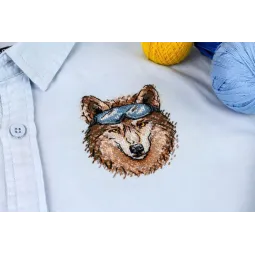 Water-soluble canvas cross-stitch kit "Brutal wolf" SV-817