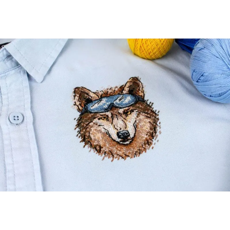 Water-soluble canvas cross-stitch kit "Brutal wolf" SV-817