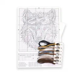 Water-soluble canvas cross-stitch kit "Brutal wolf" SV-817