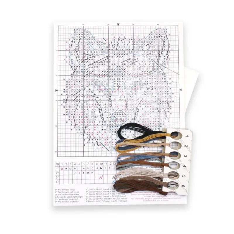 Water-soluble canvas cross-stitch kit "Brutal wolf" SV-817