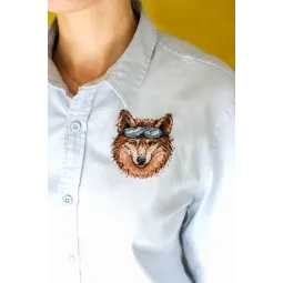 Water-soluble canvas cross-stitch kit "Brutal wolf" SV-817