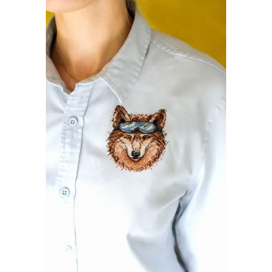 Kit de point de croix sur toile soluble "Loup brutal" SV-817 Kit de point de croix sur toile soluble "Loup brutal" SV-817