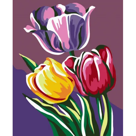 Wizardi painting by number kit. Tulips 13x16 cm MINI030