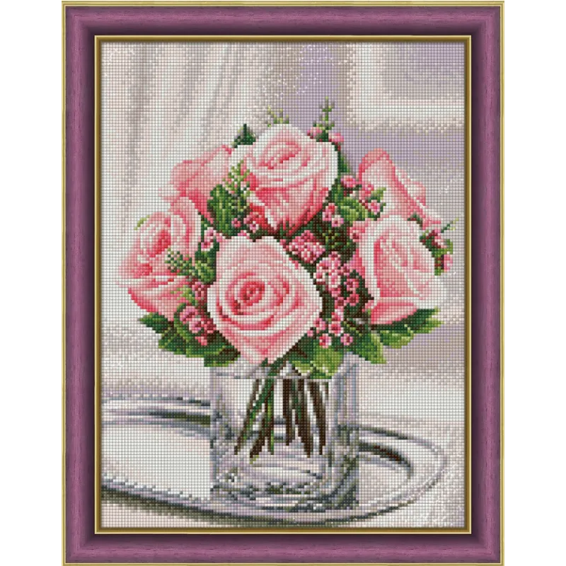 Diamond Painting Kit „Zarte Rosen“ 30x40 cm AM1676