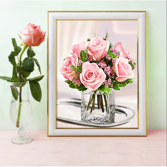 Diamond Painting Kit „Zarte Rosen“ 30x40 cm AM1676