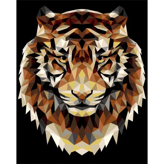 Painting by numbers kit. P001 Tiger (polygonal style) 40*50