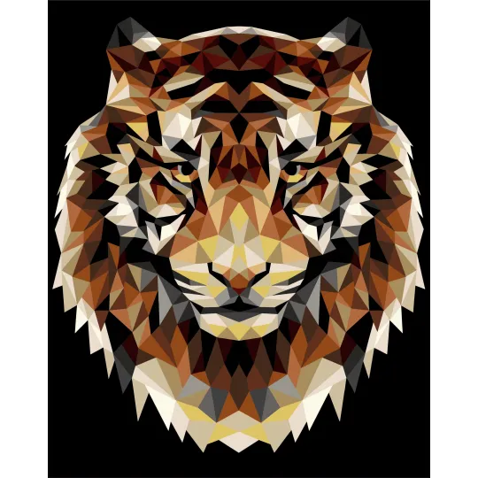 Kit de peinture par numéros. P001 Tigre (style polygonal) 40*50