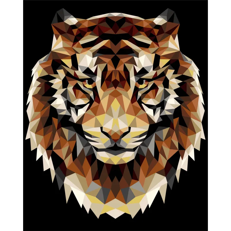 Painting by numbers kit. P001 Tiger (polygonal style) 40*50