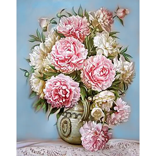 (C) (Discontinué) Pivoines feuilletées 48*38 cm WD001