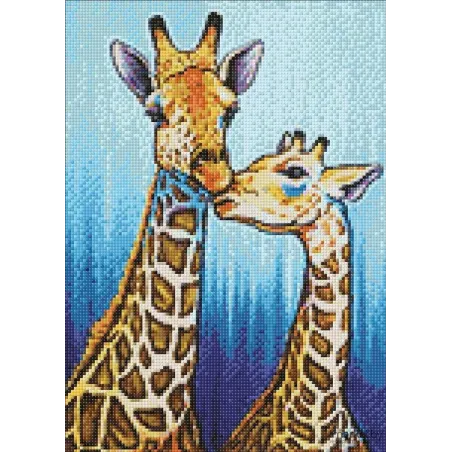 (C) (Eingestellt) Diamond Painting Kit Giraffe Kiss 27 * 38 cm WD066