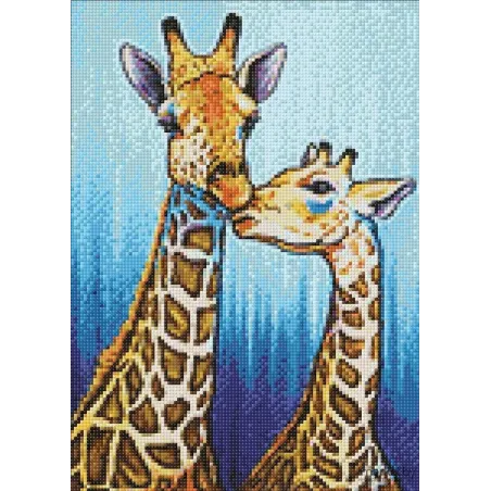 (C) (Discontinued) Diamond painting kit Giraffe Kiss 27*38 cm WD066