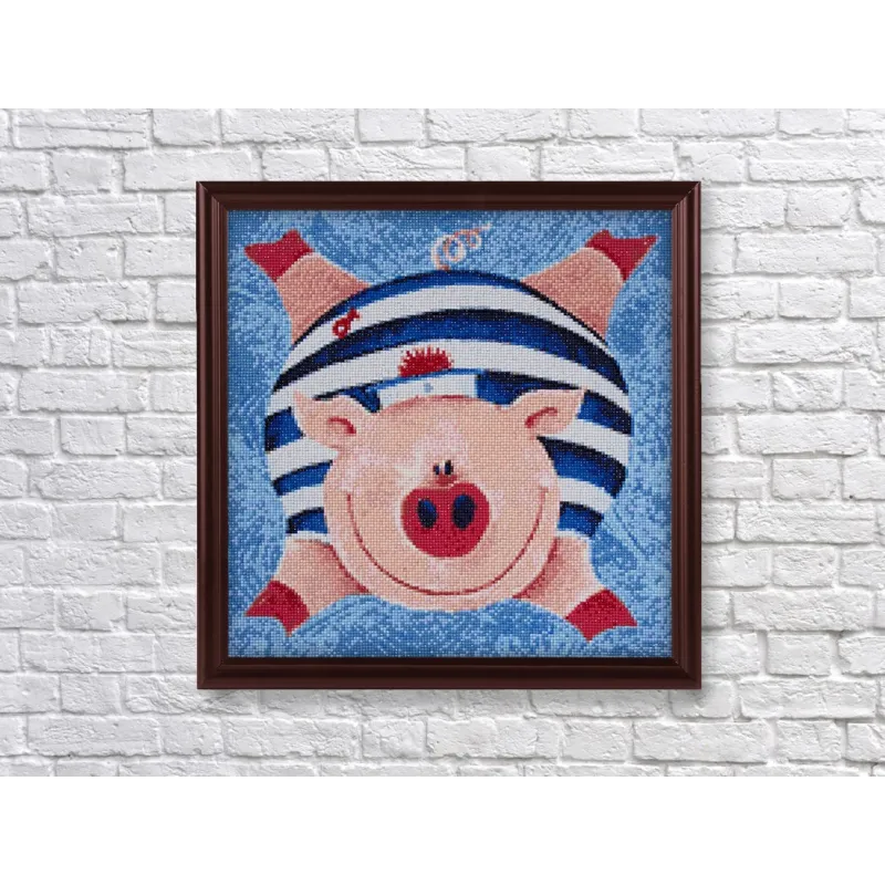 AUSVERKAUF (eingestellt) Begeistertes Schweinchen 38*38 cm WD2292