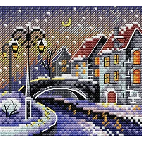 Набор для вышивания крестом "Зимний город" SM-641