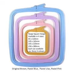 (Brown, Blue) Nurge Square (Rectangular) Plastic Hoops 9.5*11 cm 170-11
