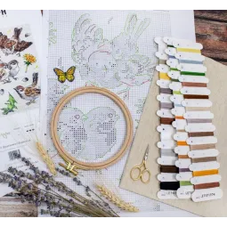 Cross-stitch kit "Sparrows" 23x22cm SLETIL8803