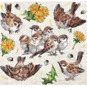 Cross-stitch kit "Sparrows" 23x22cm SLETIL8803