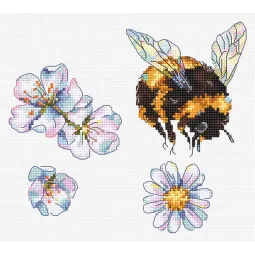 Kreuzstich-Set "Furry Bumblebee" 16x14cm SLETIL8820