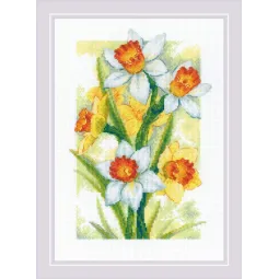 Kryželio siūlių rinkinys "Pavasario švytėjimas. Narcizai" 21x30 SR2189