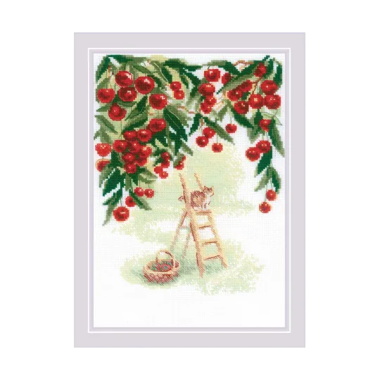 Kryželių siuvinėjimo rinkinys "Vyšnių sodas" 21x30 SR2205