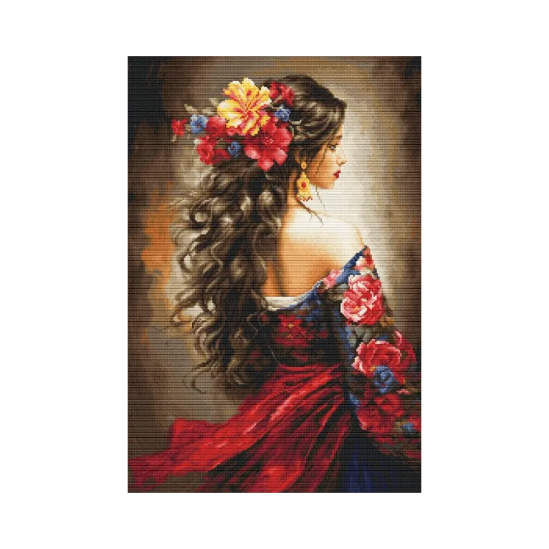 Cross Stitch Kit  "The Spanish Girl" 30x44cm SB702