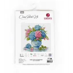 Cross Stitch Kit  "Vase with Hydrangea" 26x26cm SB7033